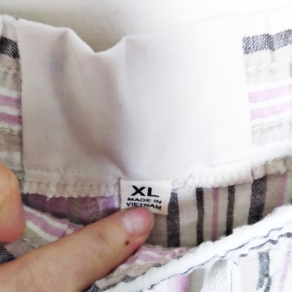 Unbranded Pastel Pink Gray and White Striped Linen Blend Pants Size XL - Picture 5 of 7